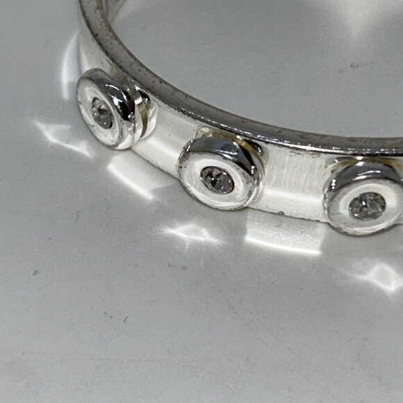 Robert Lee Morris RLM Soho Silver-Tone Hinged Bracelet Round Crystal Accents - Picture 2 of 11